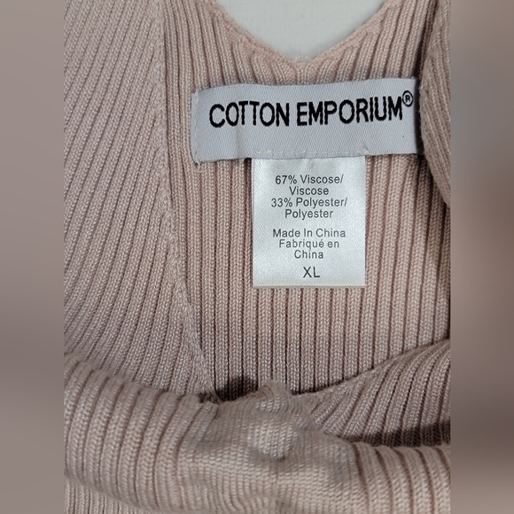 Cotton Emporium Rib Knit Tank Adjustable Drawstring Front Womens Size XL - Picture 7 of 8
